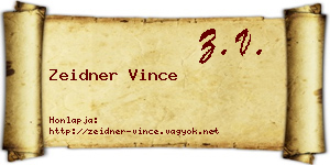 Zeidner Vince névjegykártya